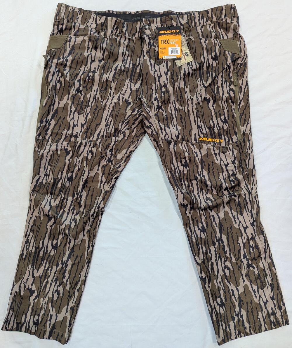 Muddy Pants Mens 3XL Brown Camo TRX Lightweight Hunting Zip Pocket Stretch